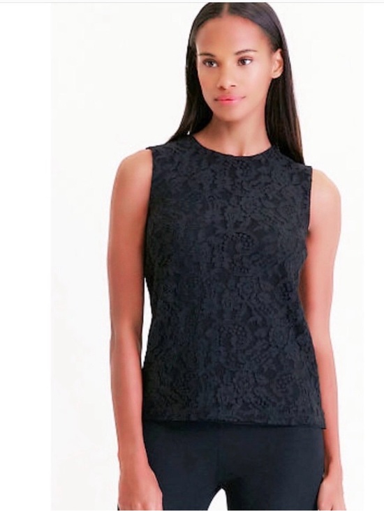 Lauren Ralph Lauren Tops - Lauren Ralph Lauren Black Floral Lace Shell Top size XL